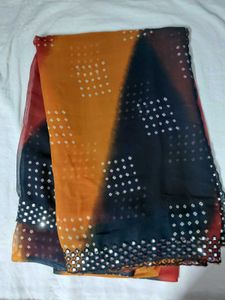 Designer Saree with Mirror Work