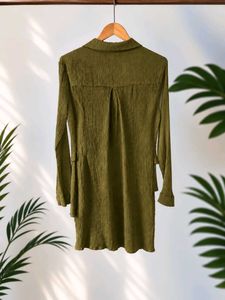 🫒 Olive Vintage Glam Shirt Dress