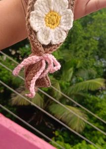 Crochet Daisy Flower Bouquet Keychain