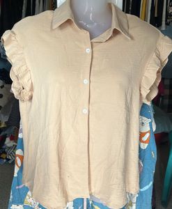 Cute Ruffle Sleeve Button-Up Shirt