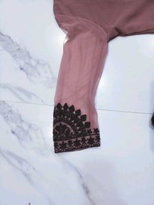 Elegant Mauve Embroidered Kurta Piece 3pc xxl