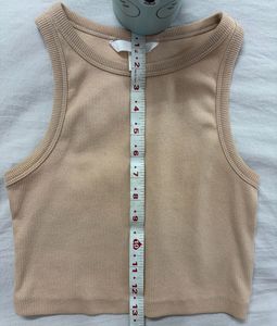 H&amp;M Beige Ribbed Tank Top