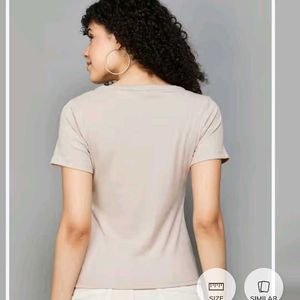 Ribbed Crew Neck T-Shirt