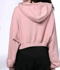pink Cropped Hoodie