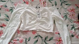Chic White Off-Shoulder Crop Top