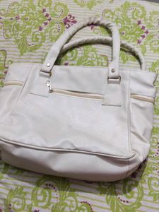 Chic White Quilted Tote Bag