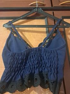 Stylish Blue Crochet Bralette
