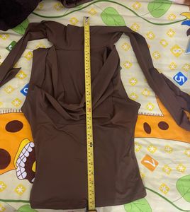 Brown Ribbon Tank Top