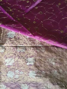 Beautiful Golden and Silver Zari Embroidered Silk