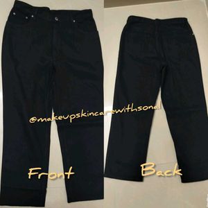 Black Wide Leg Denim Jeans