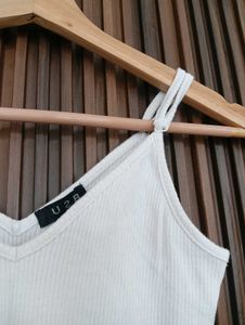 White V-Neck Spaghetti Strap Bodysuit