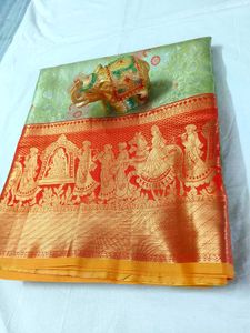 Bridal Silk Saree with pallaki border