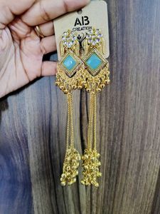 Elegant Gold Toned Kashmiri Earrings