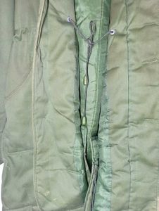 Men's Olive Green Military Parka Jacket - Heavy Wi