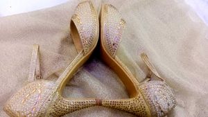 Sparkling Gold Heels - Perfect for Occasions