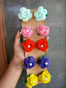 Cute Flower Hair Clips Set