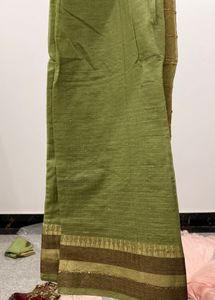 Elegant Green Saree with Embellishments