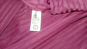Chic Burgundy Ribbed Long Cardigan