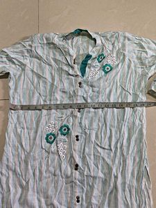 Striped Embroidered Kurta