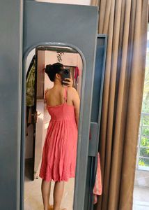 Coral Embroidered Sundress