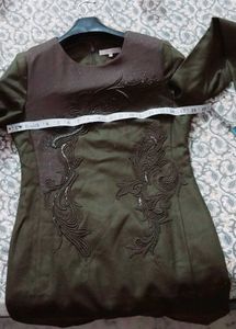 Elegant Green Woolen Dress