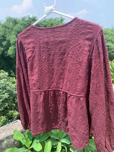 Brown Broderie Anglaise Top