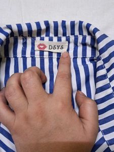 Blue Striped Button-Up Shirt
