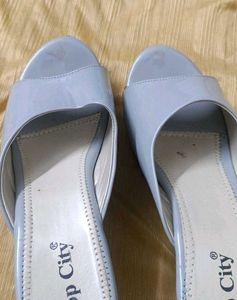 Light Gray Wedge Sandals