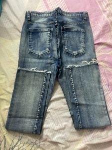 Ripped Hem Jeans