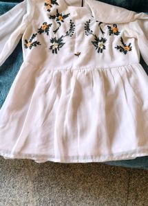 Embroidered White top