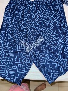 Navy Blue Printed Kurta Set with Dupatta