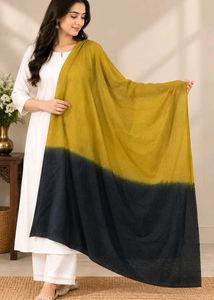 Yellow and Black Ombre dupatta