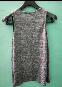 Sleeveless Grey Marled Cardigan Vest
