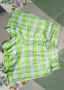 Lime Green Plaid Shorts