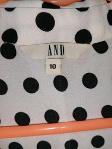White Polka Dot Top