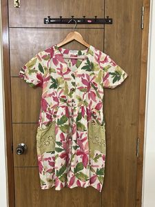 Floral Print Button-Down Midi Dress