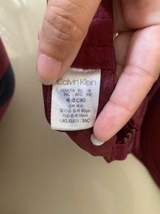 Calvin Klein Burgundy Lace Bra &amp; Panty Set