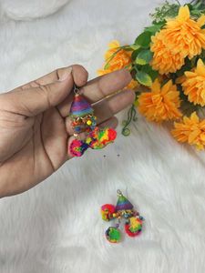 multi designer antic  lock silk handmade earrings