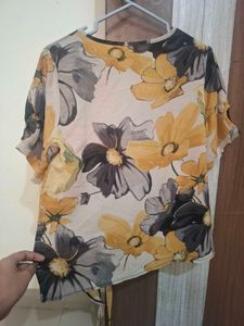 Floral Print Sheer Top