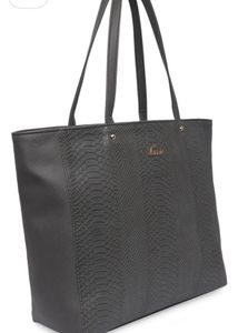 Chic Grey Embossed Tote Bag