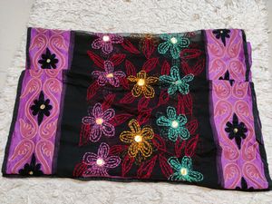 Anarkali/ chudidar 3 piece set, black and purple