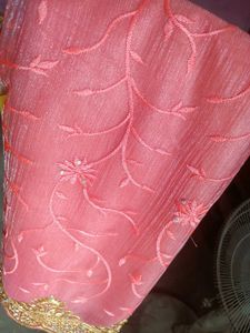Net embroidery elegance Saree