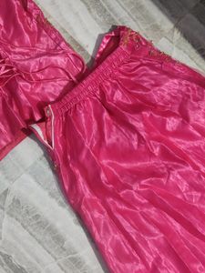 Pink Colour Lehanga Set Work On Net 🤍🤍🤍With Zip