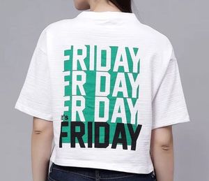 f&amp;f Friday Graphic Print Crop Top