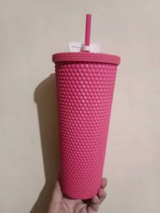 Barbie Pink Studded Tumbler with Straw
