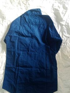 Men's Blue Textured Shirt