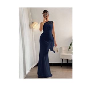 Elegant Navy Blue Evening Dress