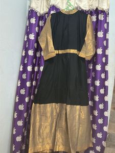 Elegant Black &amp; Gold Ethnic Gown