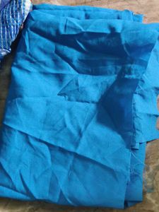 4 mtr Blue Striped Fabric with Leaf Design