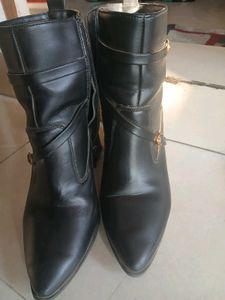 Black Ankle Boots with Buckle Detail